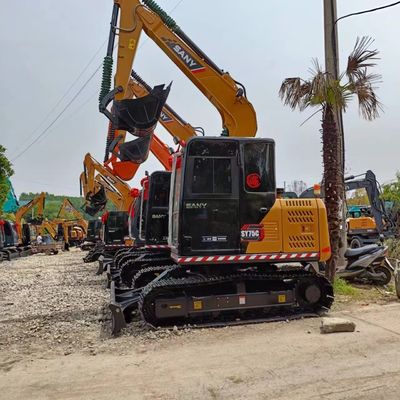 Sany SY75C Pro Gebrauchtbagger mit ausgezeichnetem Betriebsgewicht und origineller Hydraulikpumpe